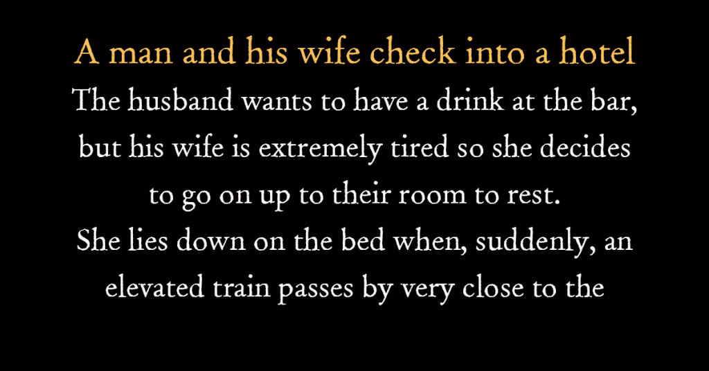 A man and his wife check into a hotel