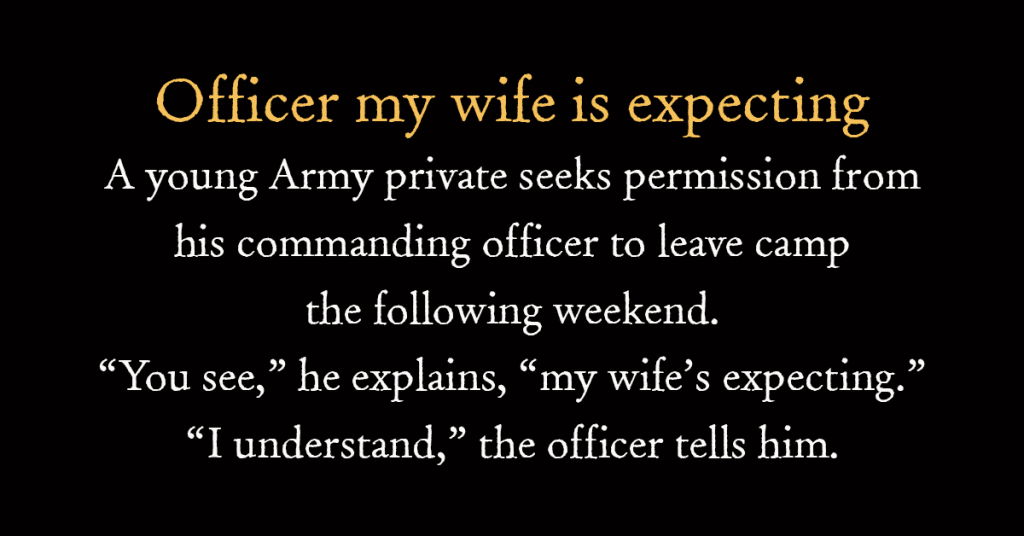Officer my wife is expecting