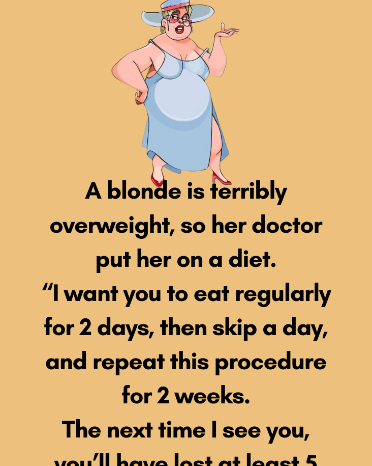 A blonde is terribly overweight