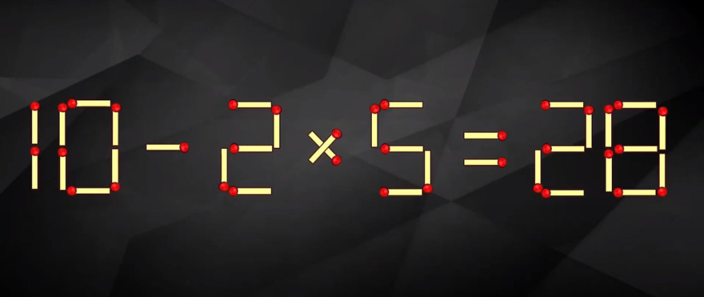 Only geniuses can do it: Move a match to get the calculation right!