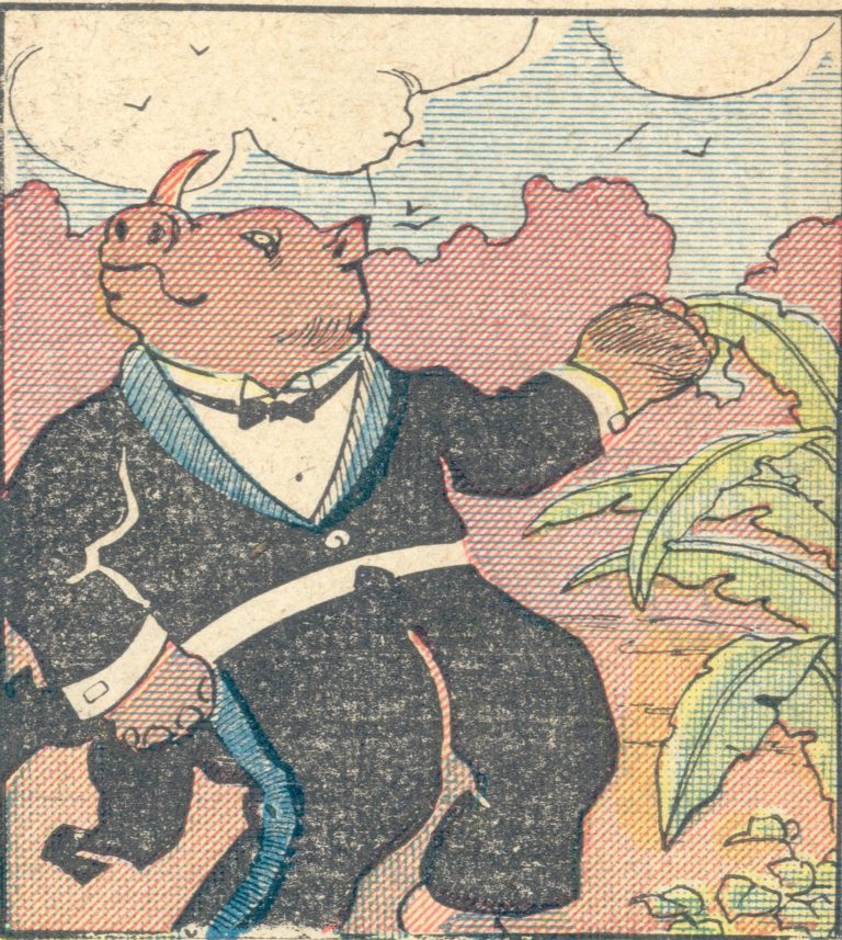 Only the attentive will understand who the rhinoceros is dancing with