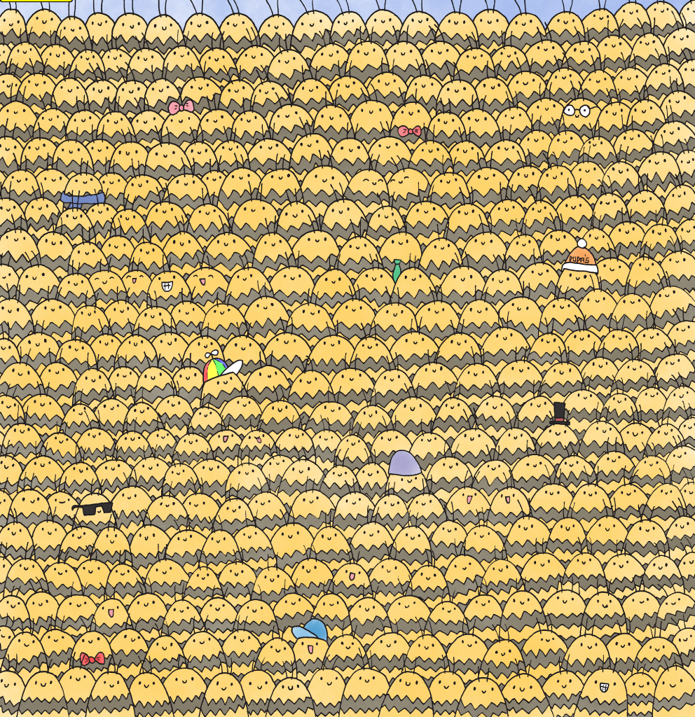 Can You find the QUEEN BEE among the bees?
