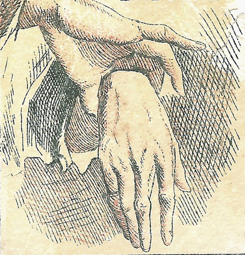 Where is the hidden man’s face?