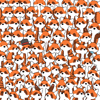 Can You find THREE FOXES among the red pandas?