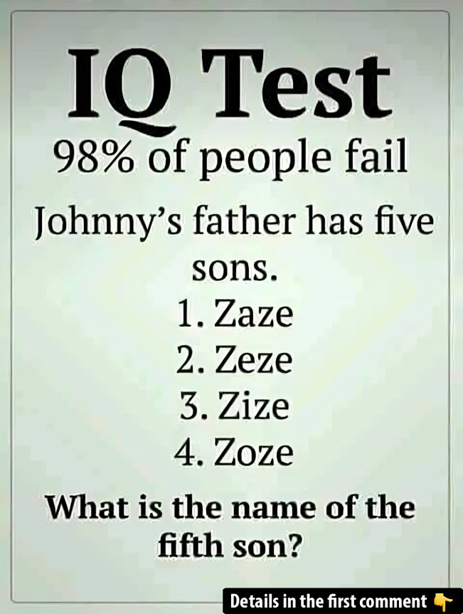 Only Sharp Minds Can Solve This – What Is the Name of the Fifth Son?