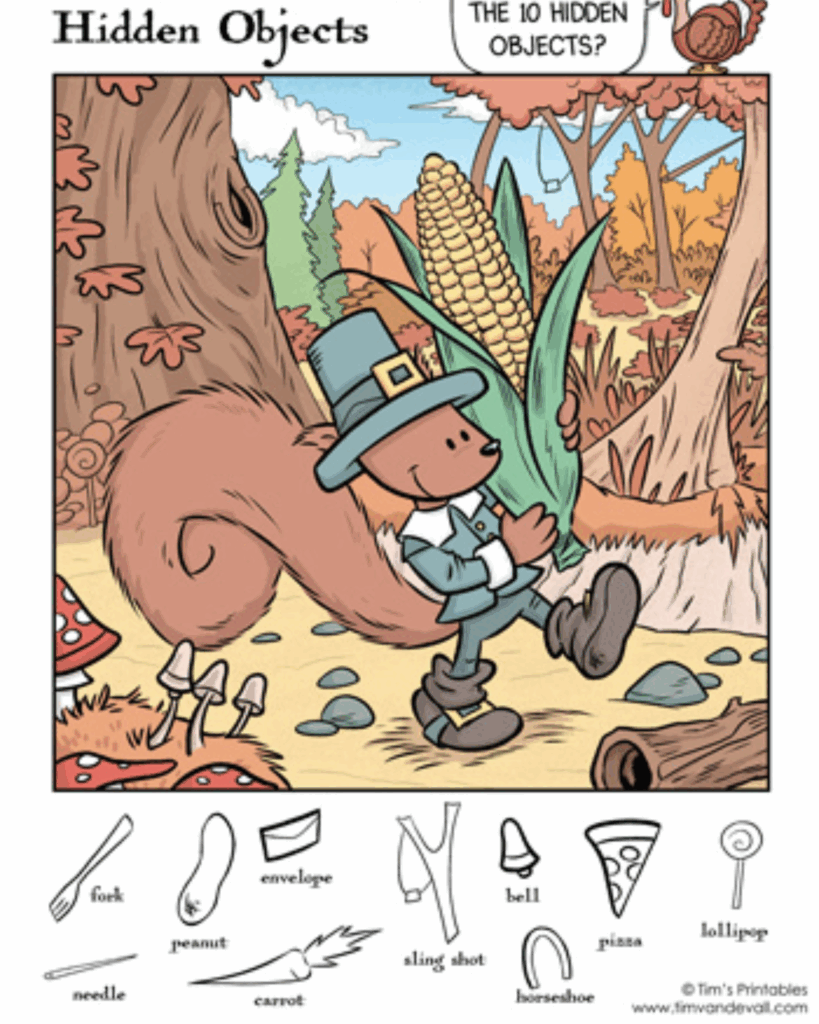 Can You Spot the 10 Hidden Objects in This Whimsical Fall Forest Scene?