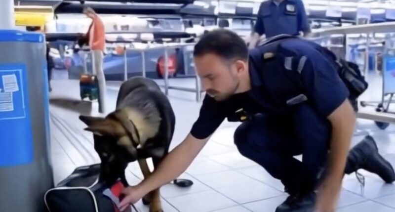 The dog ran to the suitcase what they found shocked the officers