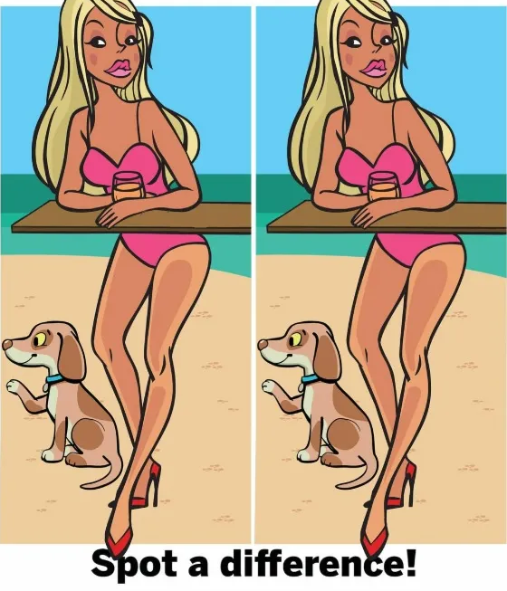 Spot the Difference: The Woman on the Beach