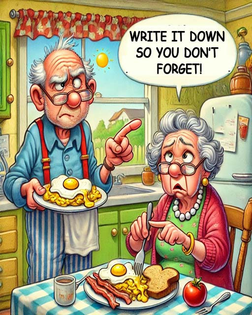 An elderly couple were having memory problems