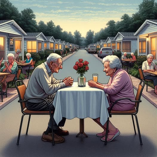 Two elderly residents of a Florida mobile home park