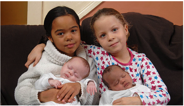 Against All Odds: Couple Welcomes Another Set of Rare Black-and-White Twins After Seven Years