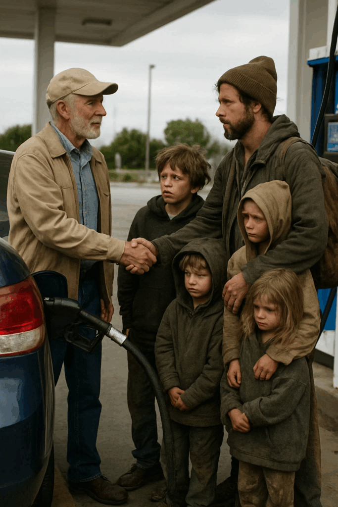 I Was Homeless With 4 Kids Then I Help A Strunggling Old Man At A Gas Station, And Everything Changed Overnight