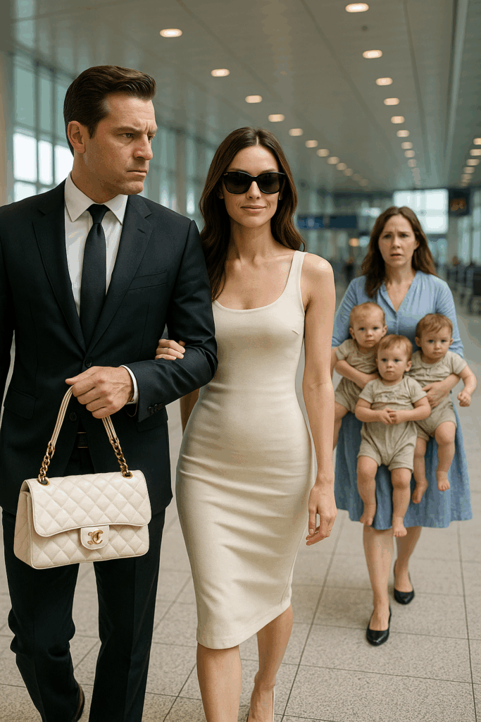 AT THE AIRPORT WITH HIS SECRET LOVER, BILLIONAIRE GENTLY HELD HER BAG—BUT FROZE WHEN HIS WIFE APPEARED HOLDING THEIR BABIES