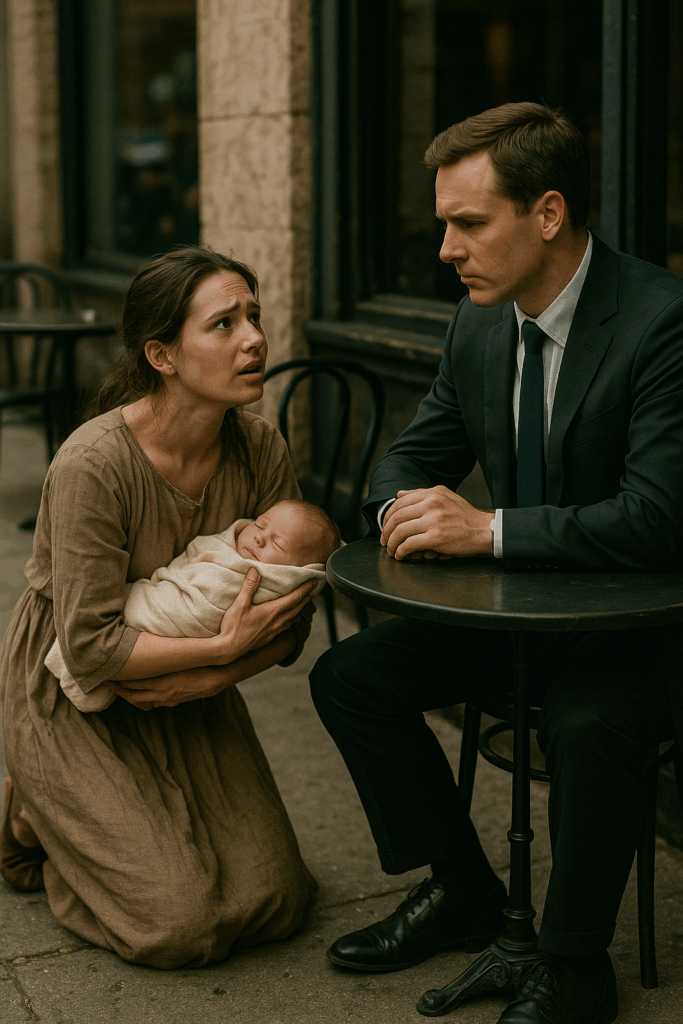 Holding her baby close, she stopped beside him. “I don’t need your money, only your attention for a moment.” He didn’t know her voice would undo his entire sense of truth.