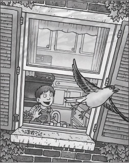 Find: spool, crayon, birthday cake, magic wand, eyeglasses.