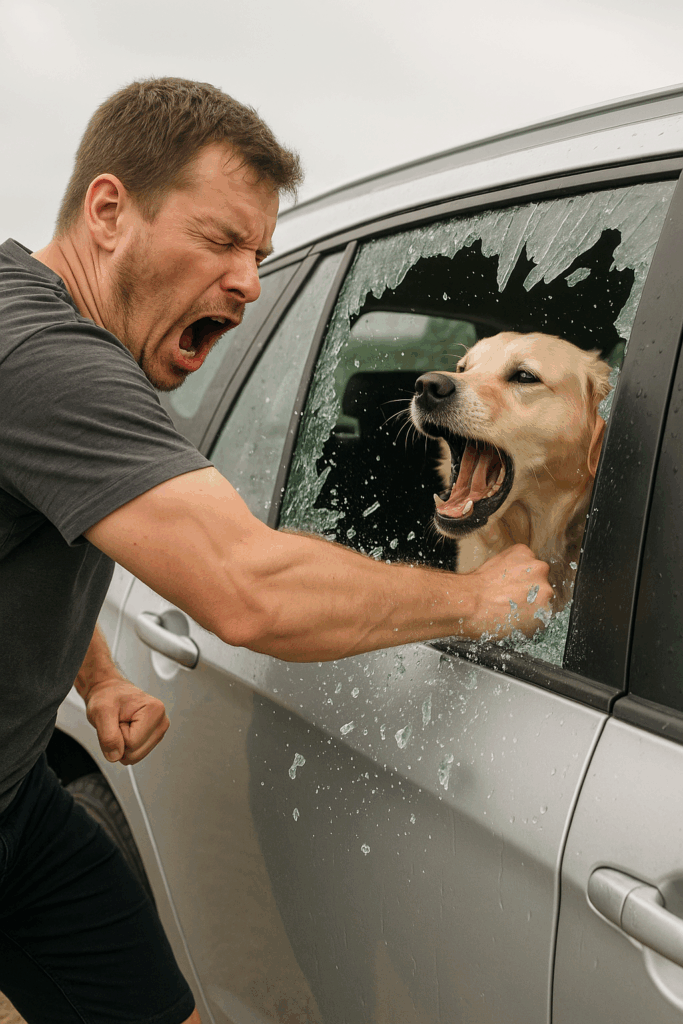 I broke a car window to save a dog trapped in the sweltering heat — but what happened next left me speechless