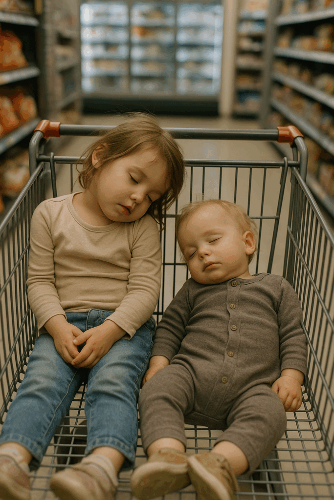 Mother Found Collapsed Beside Sleeping Children in a Cart — Social Media Called Her “Lazy,” Until the Shocking Reality Emerged