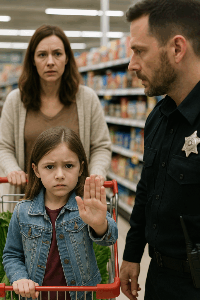 Her Eyes Spoke Louder Than Words: A Child’s Hidden Cry in a Supermarket and the Cop Who Noticed