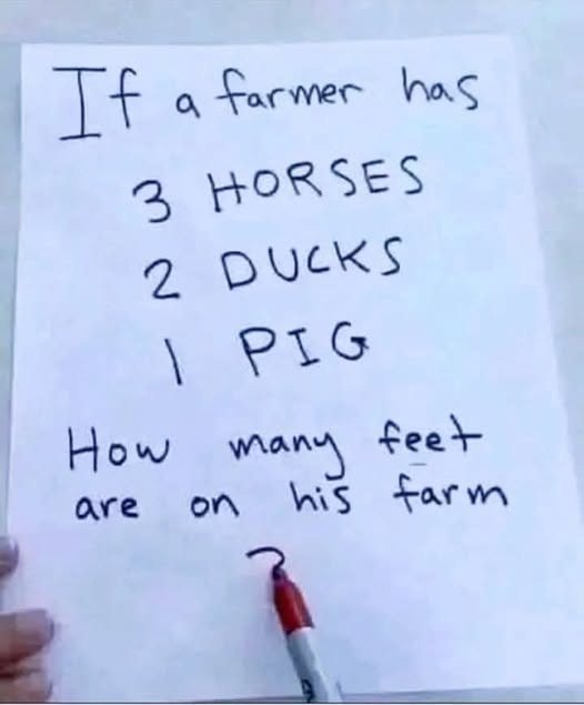 Brain Teaser: How Many Feet Are On The Farm?
