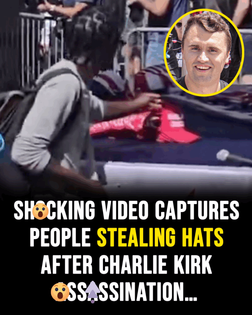 Video shows people stealing hats following Charlie Kirk sh0:oting