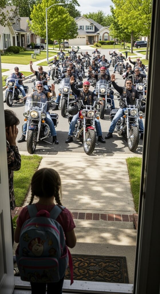 SHE SKIPPED JUST ONE SCHOOL DAY—AND SEVENTY BIKERS SURROUNDED HER HOUSE